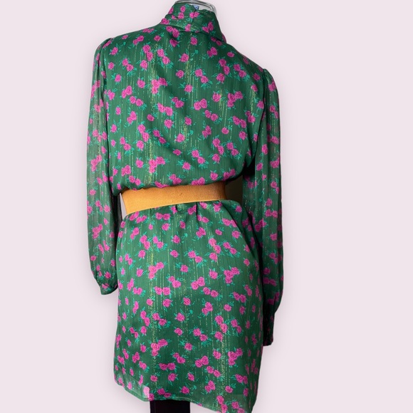 ModCloth Rose Print 70’s retro dress - Picture 7 of 9